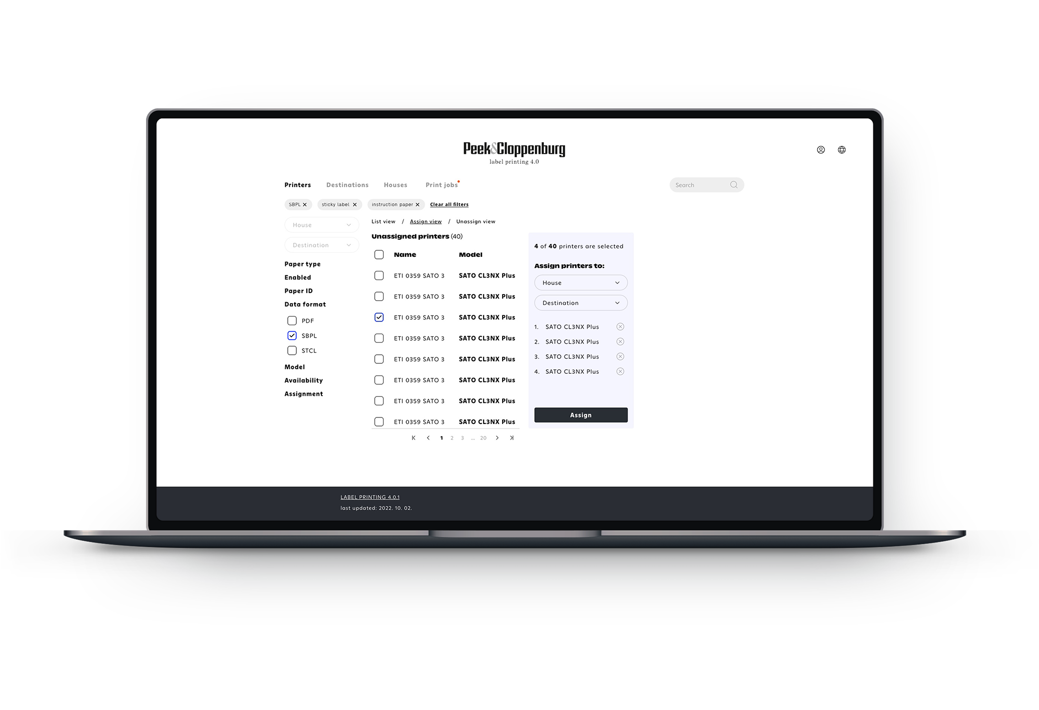 Peek & Cloppenburg interface screenshot 2