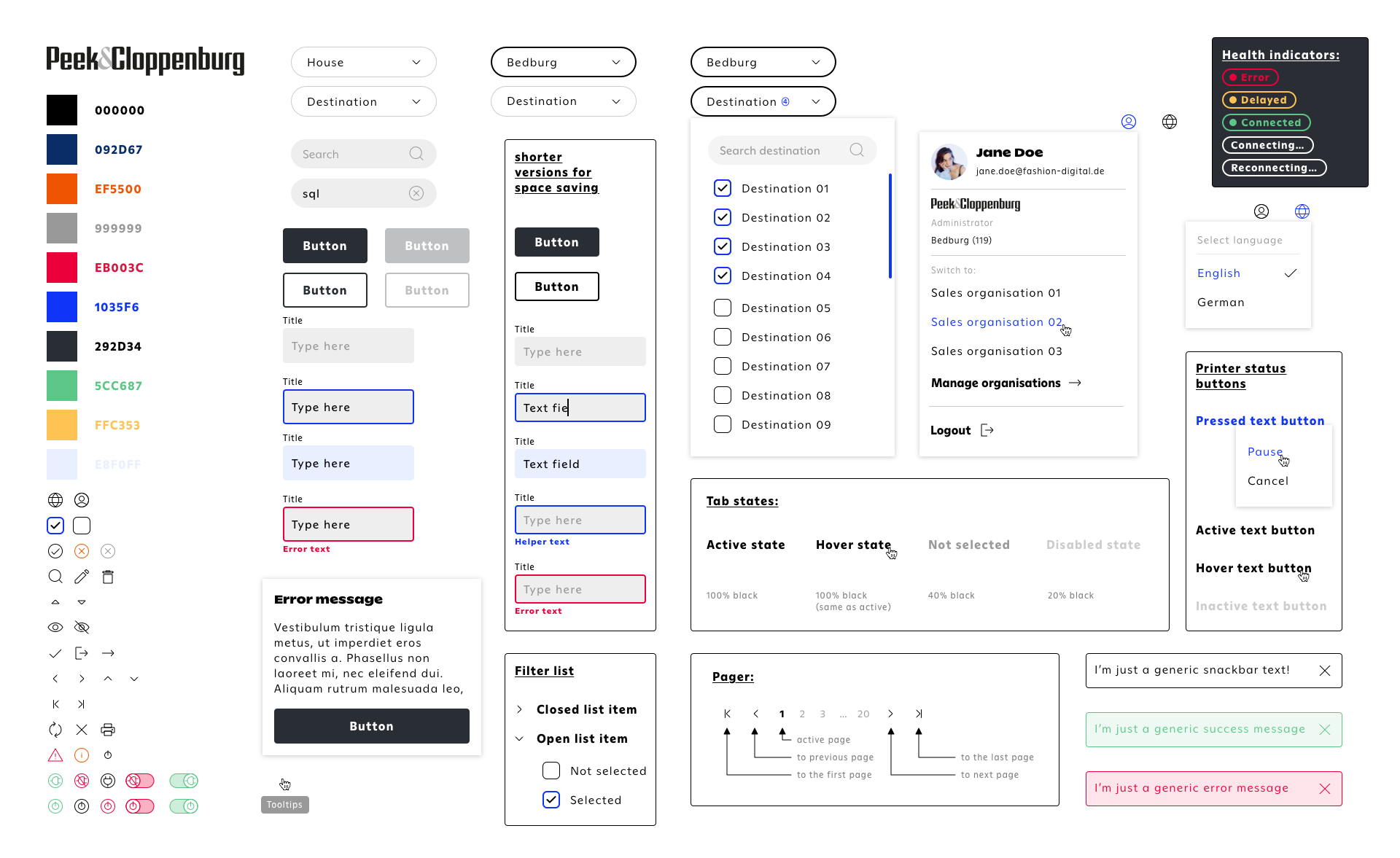 Peek & Cloppenburg UI components